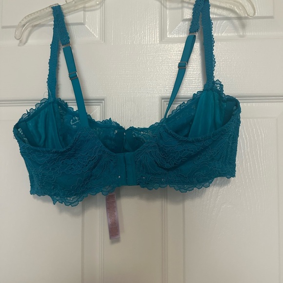 SAVAGE X FENTY aqua blue corded lace underwire balconette bra size 38DDD - Picture 3 of 5